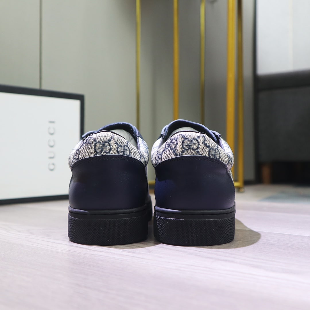 Gucci Gg Supreme Navy Blue Sneaker Gg With Web