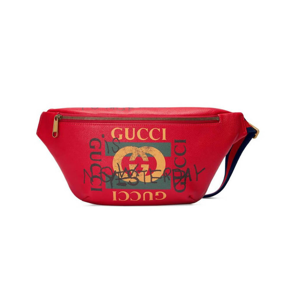 Gucci Leather Coco Capitan Vintage Logo Belt Bag Red
