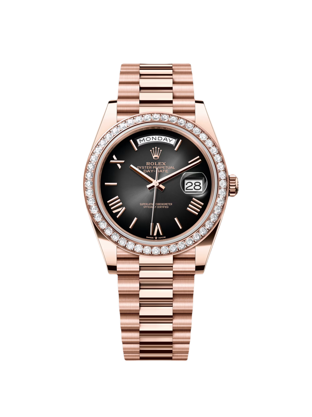 【Super Clone】RLX  Day-Date 40mm Slate Ombré Dial and Diamond Bezel 228345rbr-0025