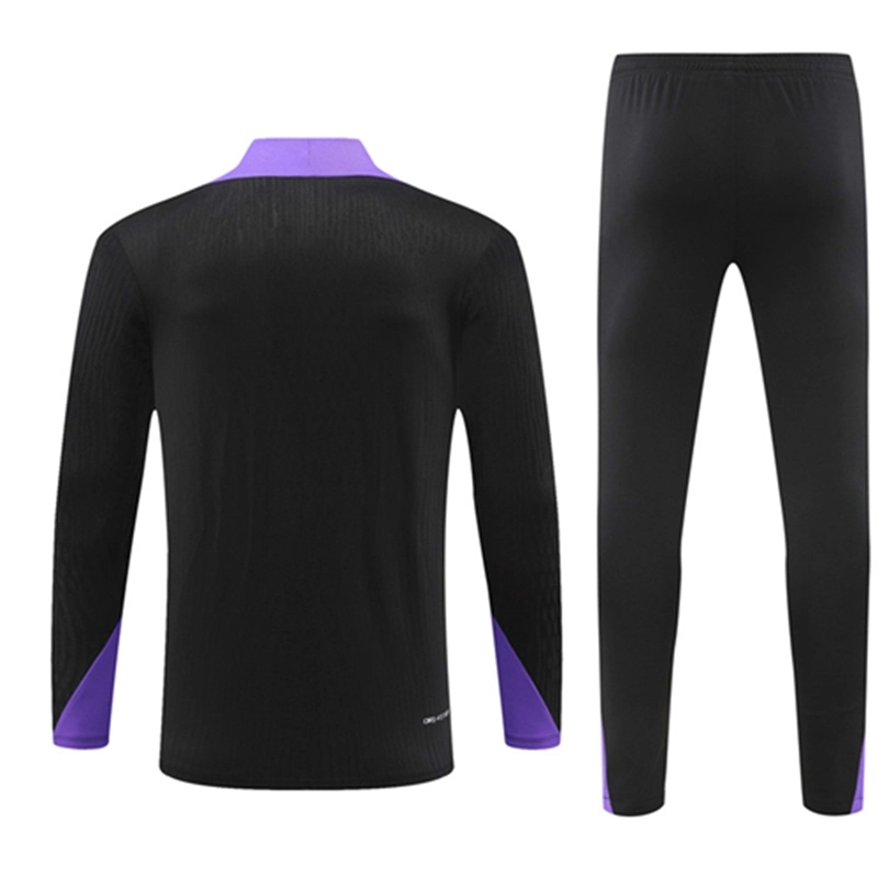 2024-25 psg Paris Jordan black with purple Long Sleeve Training Suit
