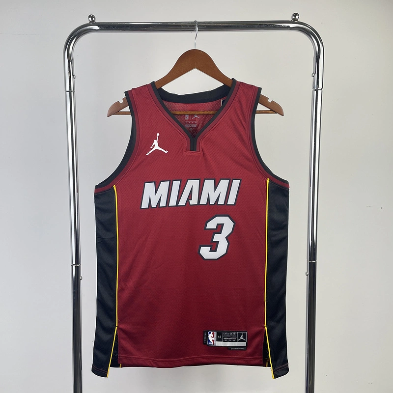 2023 NBA Miami Heat 3 WADE Basketball Jersey