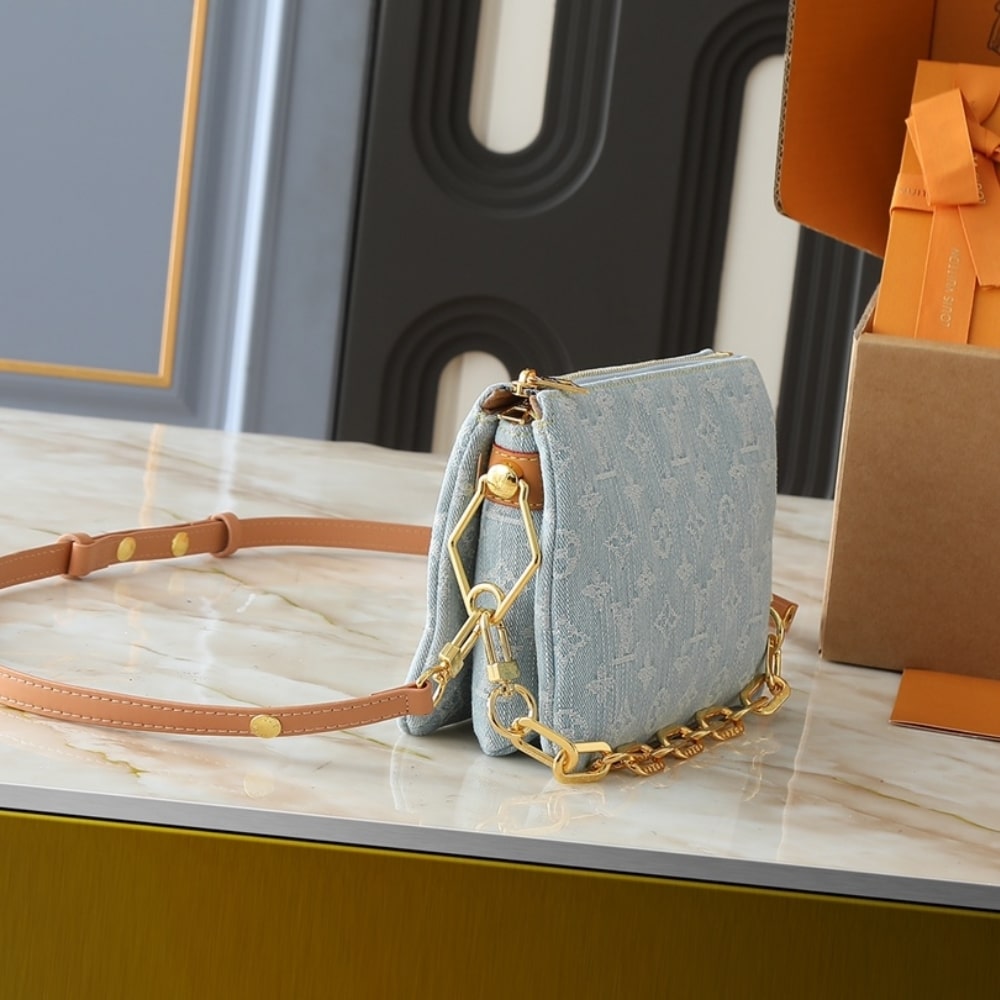 Louis Vuitton Coussin BB Sky Blue Denim 21Cm M11401