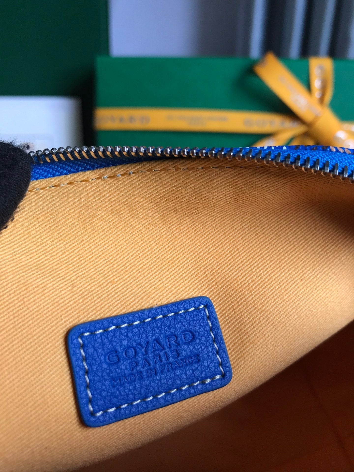 Goyard Vendôme Cosmetic Pouch 17cm Sapphire Blue Goyardine Canvas And Calfskin Trim