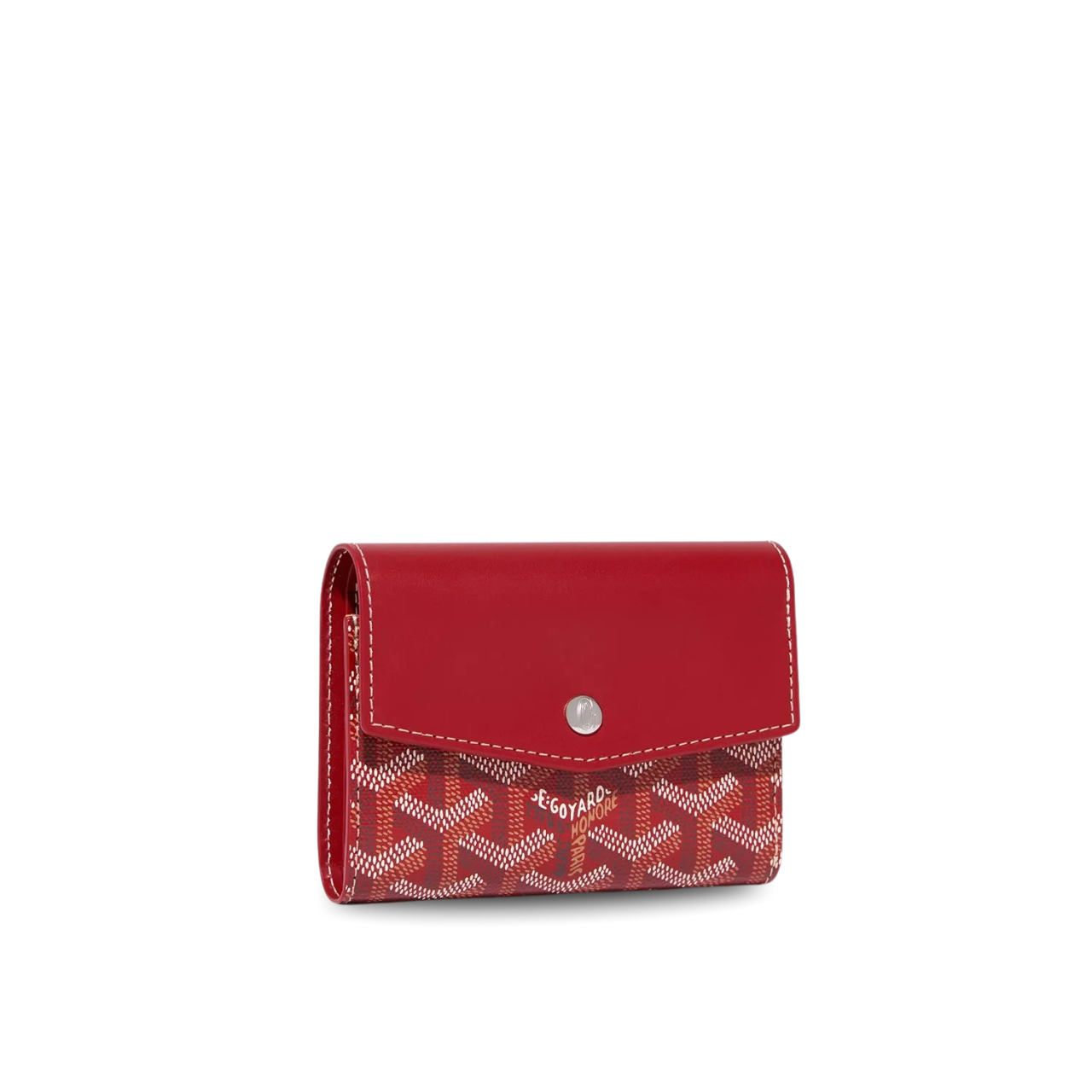 Goyard Saint-Gabriel Wallet Classic Red Calfskin And Goyardine Canvas 12cm
