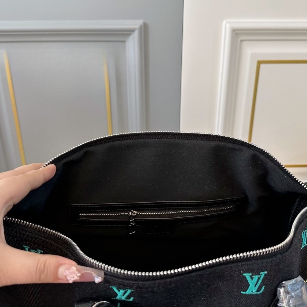 Louis Vuitton Keepall Bandoulière Black Denim 40cm