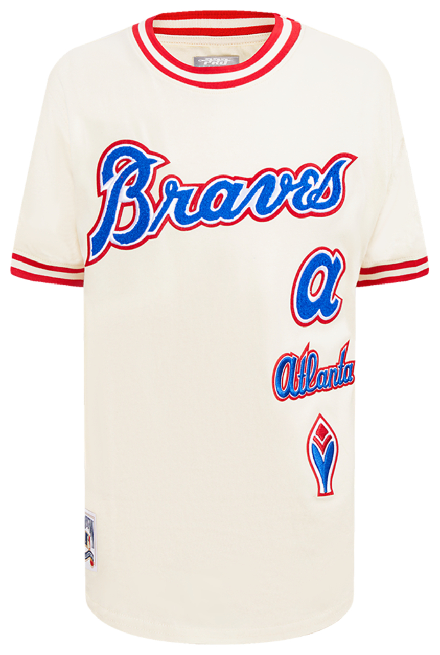 Pro Standard Atlanta Braves Retro Classic Ss Striped Rib Tee