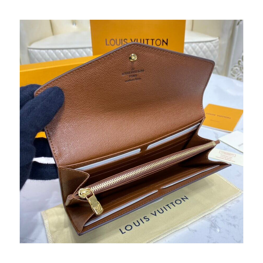 Louis Vuitton Monogram Cavas Sarah Wallet Brown 19cm