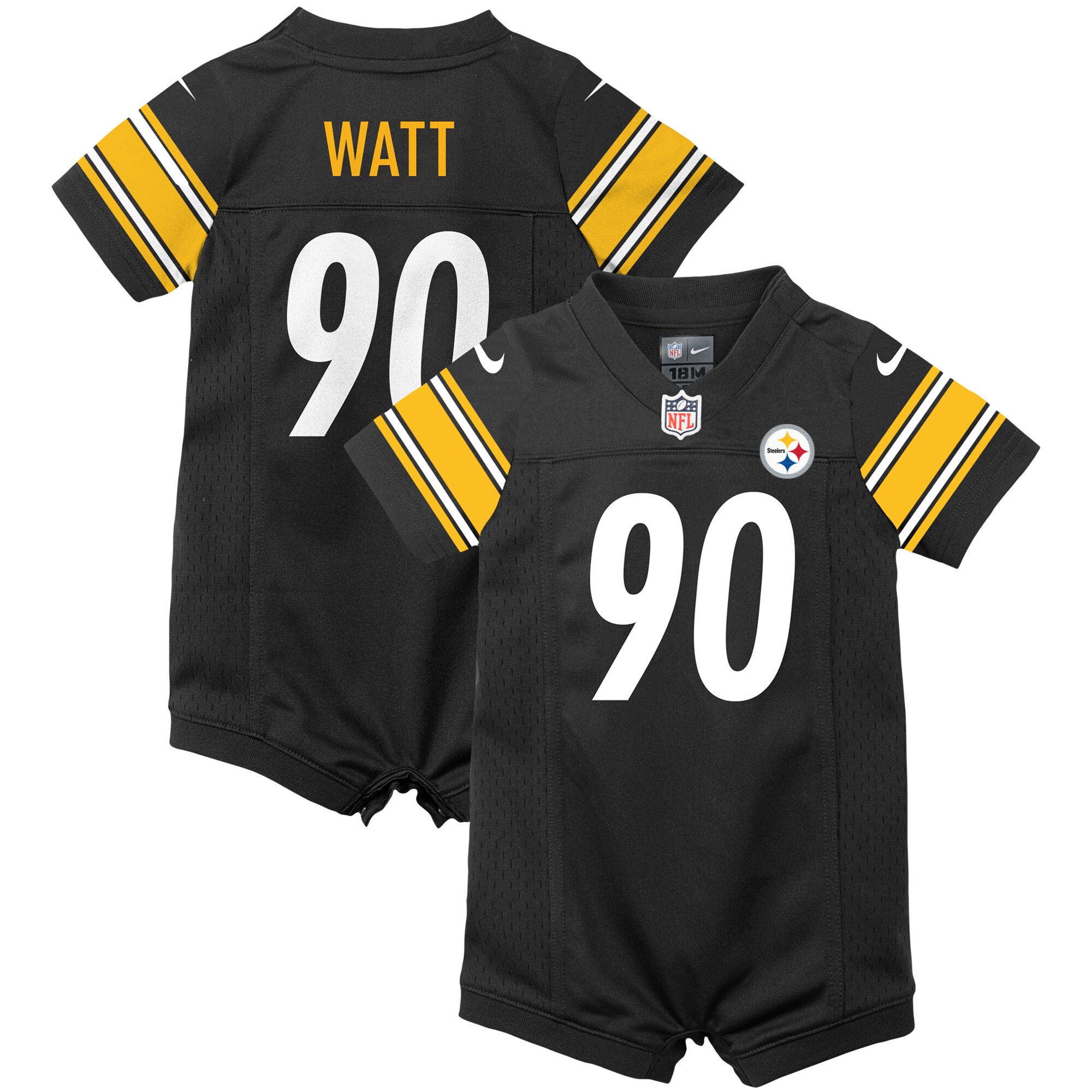 T.J. Watt Pittsburgh Steelers Nike Infant Game Romper Jersey - Black
