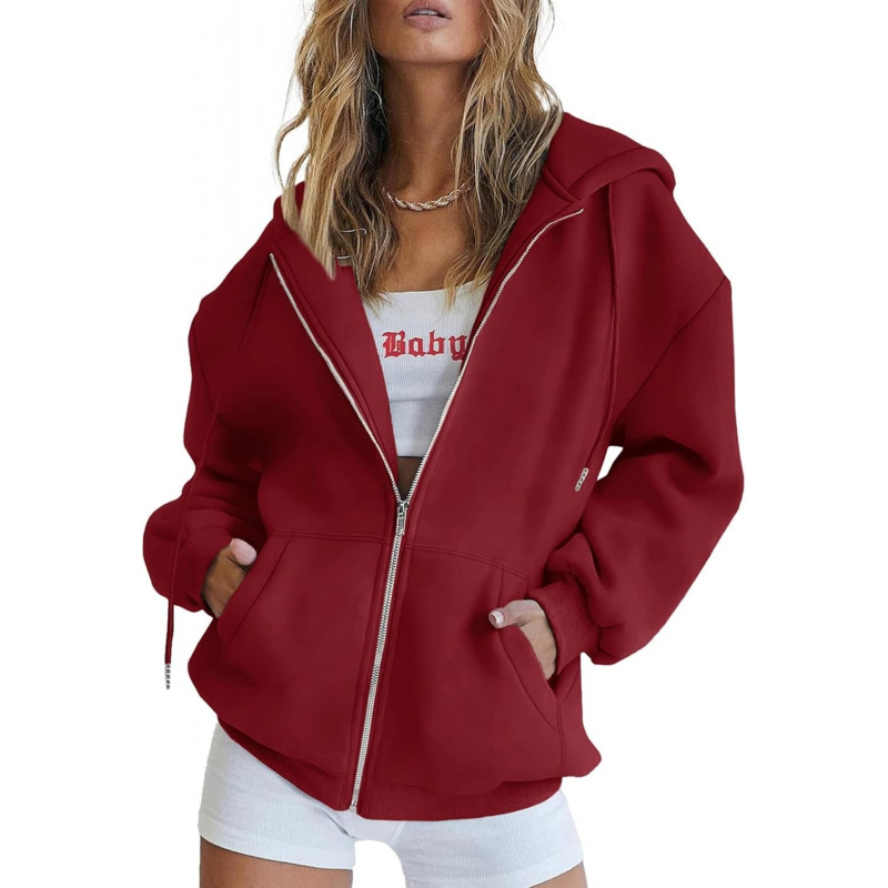 Women's 2026 Spring Zip Up Y2K Hoodies Casual Long