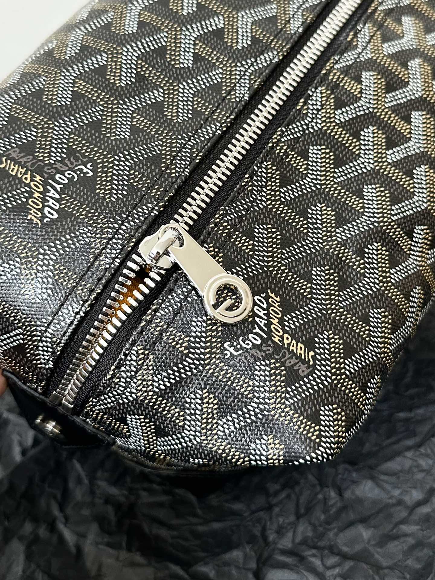 Goyard Goya Cosmetic Bag 24Cm Black Canvas
