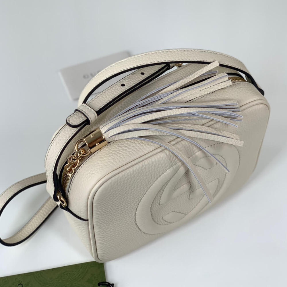 Gucci Soho Small Leather Disco Bag White