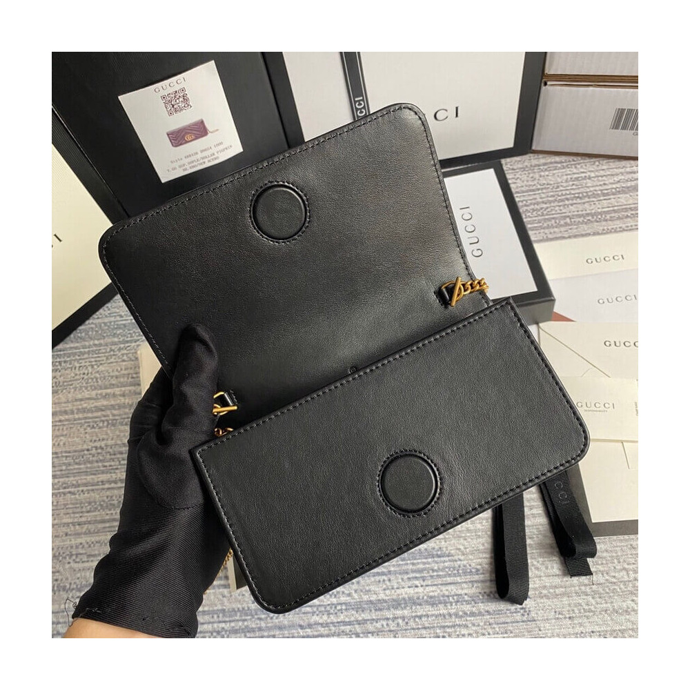 Gucci GG Marmont Mini Bag In Black Leather