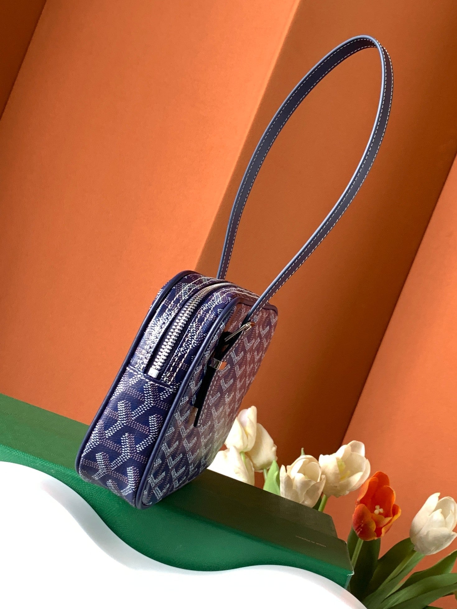Goyard Yona Bag Coated MM 21Cm Navy Blue Canvas