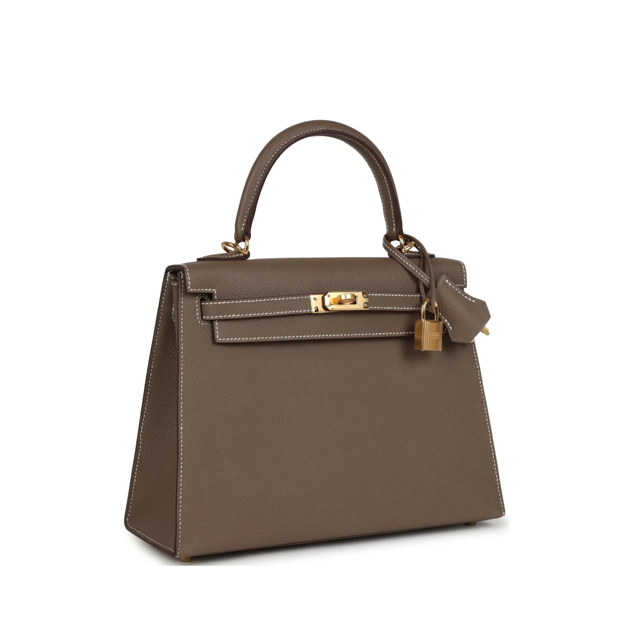 Hermes Kelly 25 Bag In Golden Etoupe Epsom Leather For Women 25cm/10in
