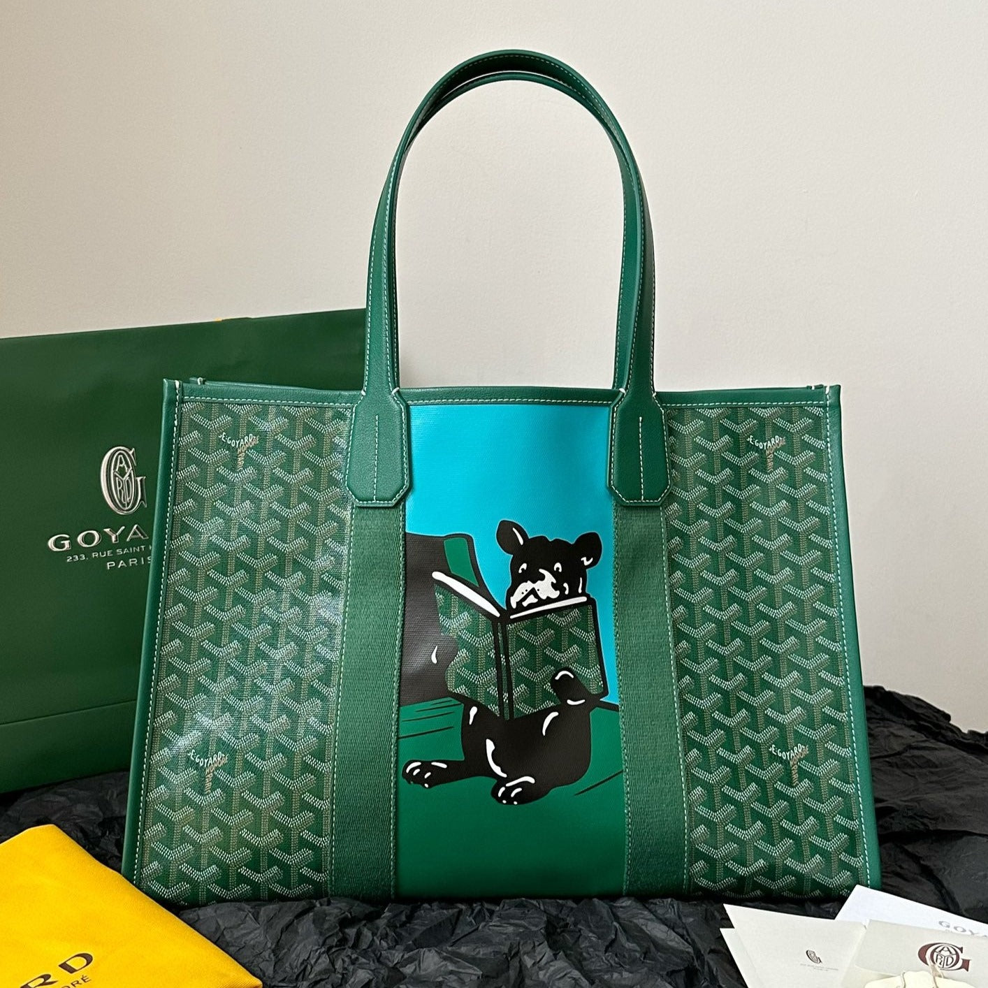 Goyard Goya Villette Tote 45Cm Green Canvas