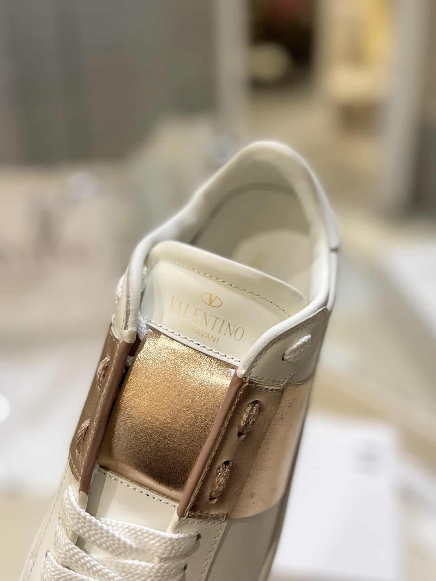 Valentino Garavani Rockstud Open Metallic Leather Sneaker Gold Uy2S0830Flrl71
