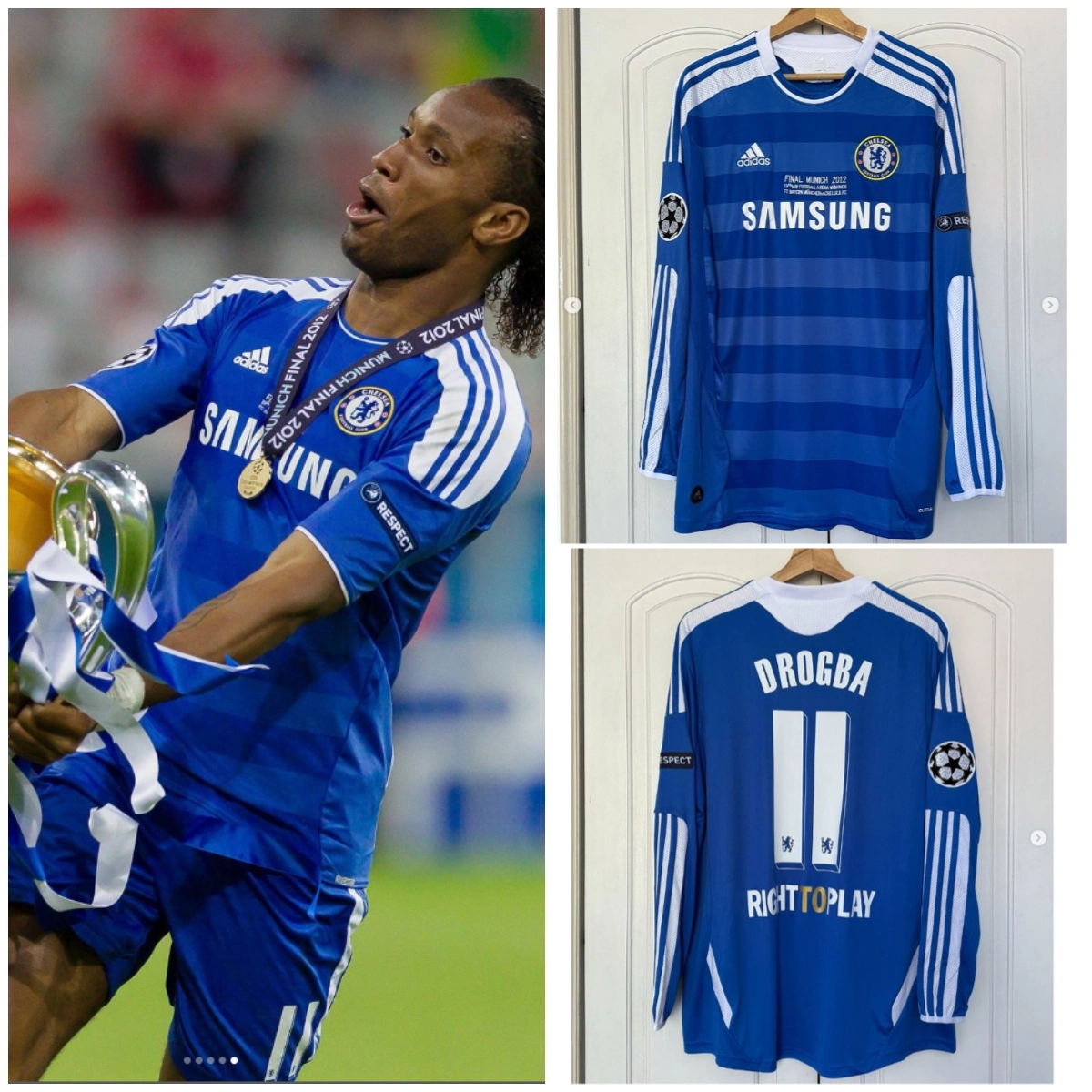 Retro 2011-12 UCL Chelsea Home Long Sleeve Champions League Football jersey retro