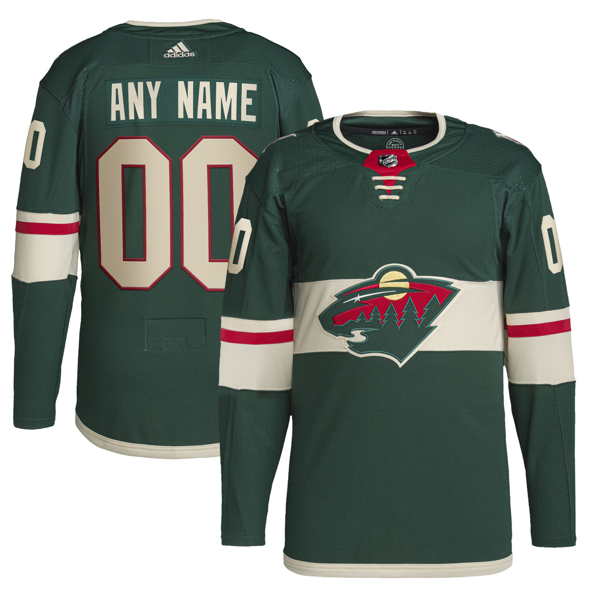 Minnesota Wild adidas  Home  Primegreen Authentic Custom Jersey – Green