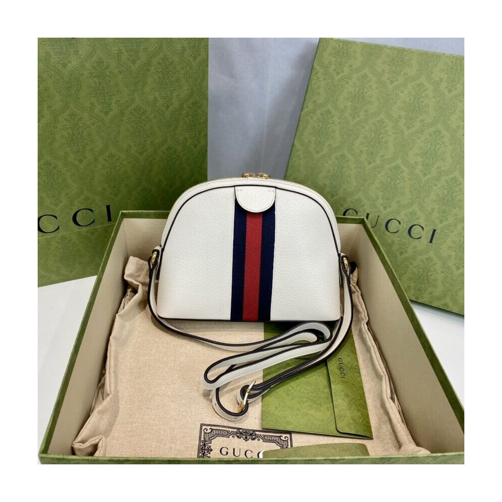 Gucci Ophidia Small Shoulder Bag in White Leather