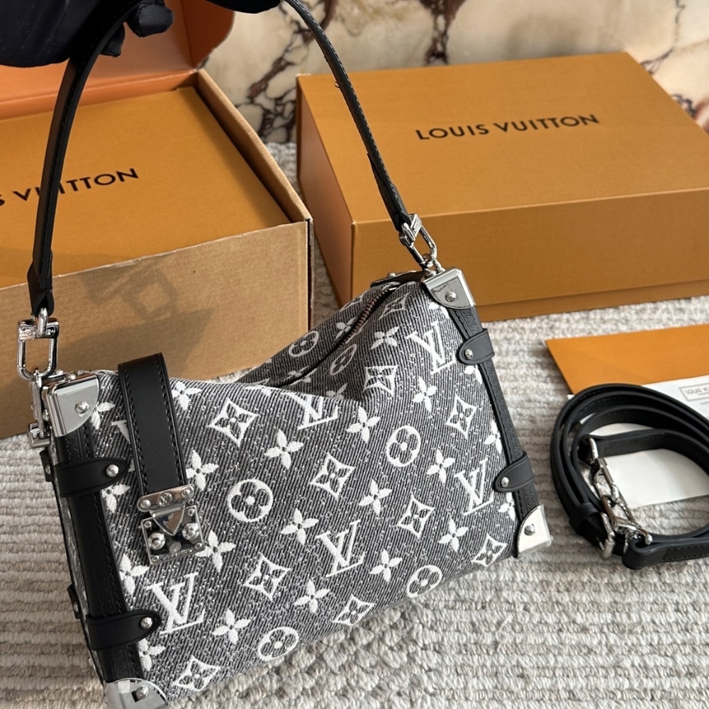 Louis Vuitton MM Side Trunk Bag Denim Gray 23Cm M21460
