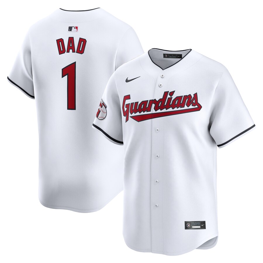 Cleveland Guardians #1 Dad Home Limited Jersey White