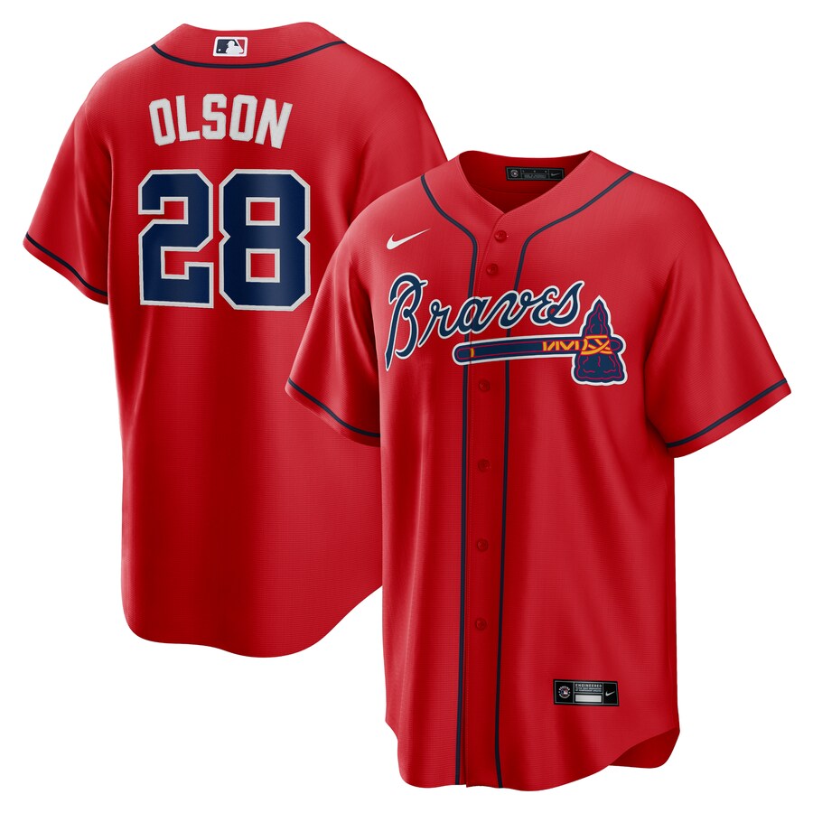 Matt Olson Atlanta Braves Alternate Player Jersey Red