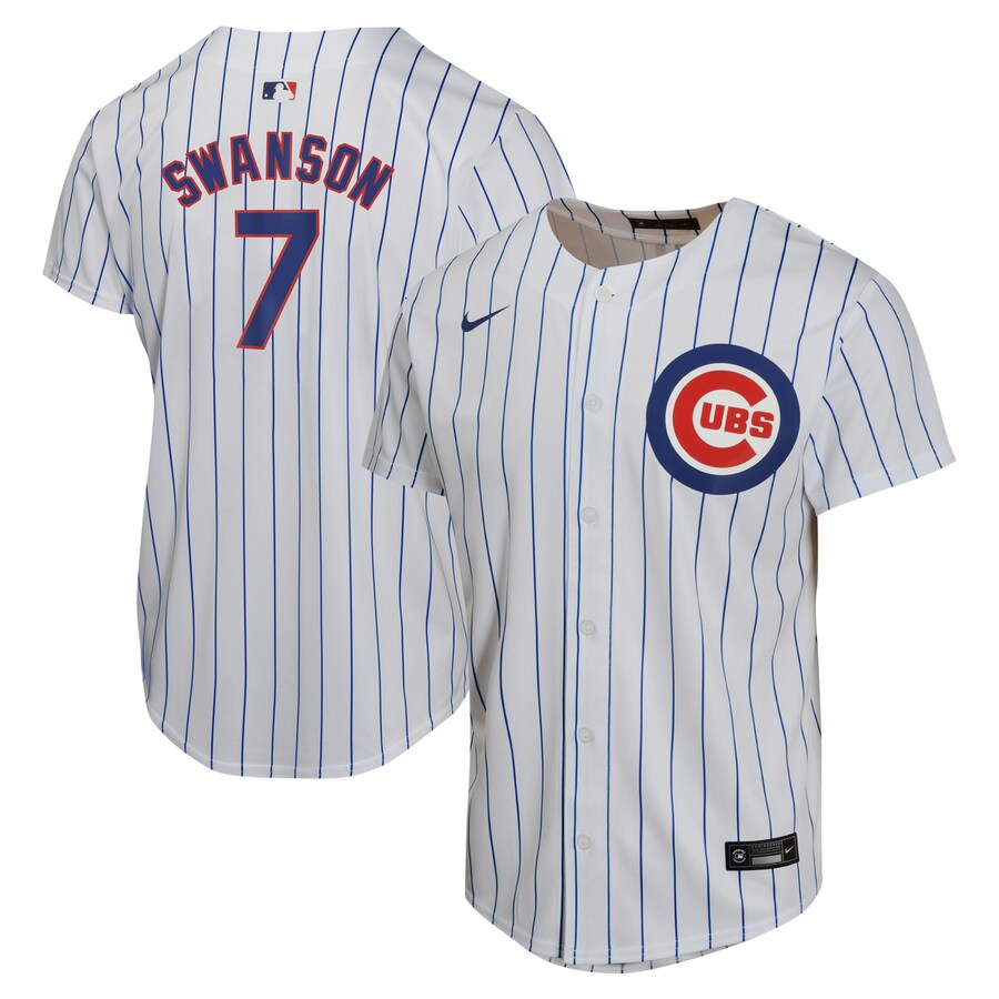 Dansby Swanson Chicago Cubs Youth Home Game Player Jersey White
