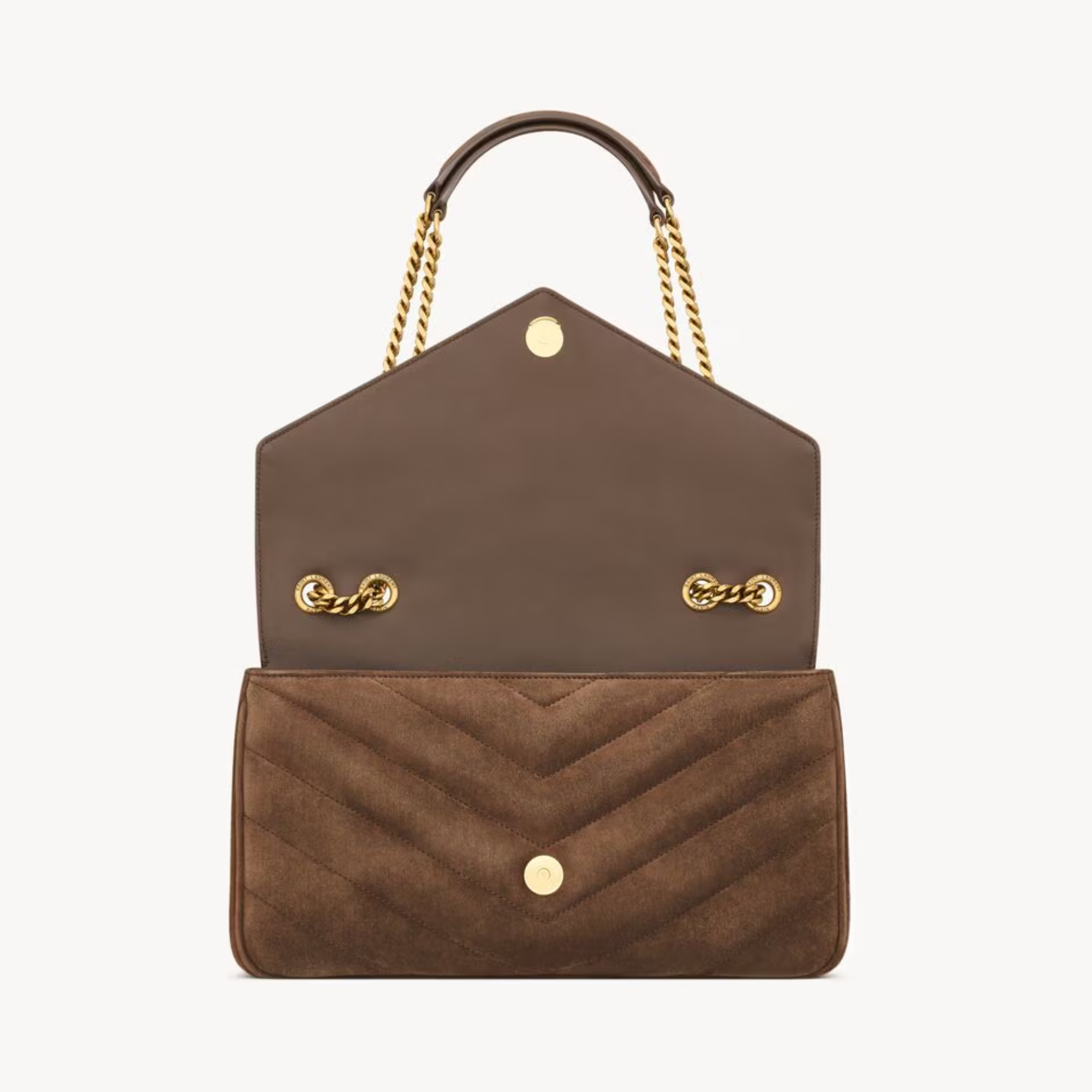 Saint Laurent Loulou Brown Chain Bag 29cm/11.4in