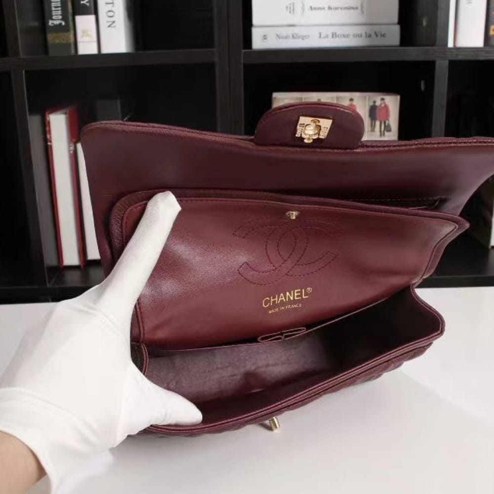 Chanel Classic Handbag Red 25Cm