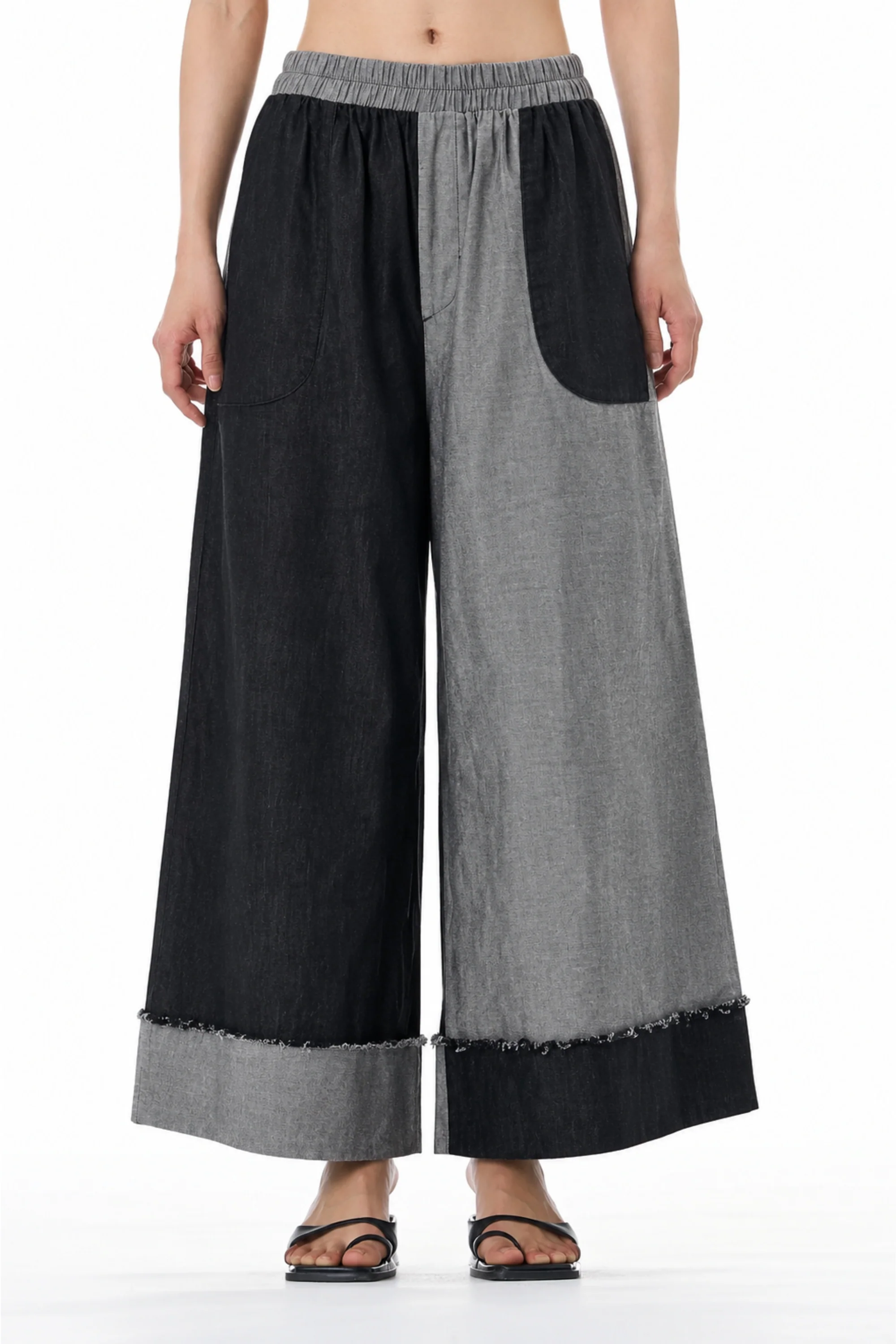 Monochrome Cotton Denim Pant