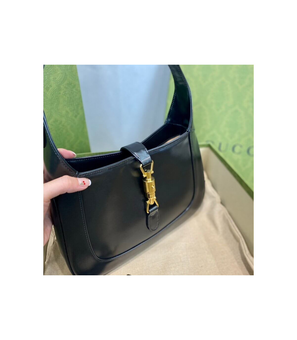 Gucci Jackie 1961 Small Hobo Bag In Black Leather 27.5cm