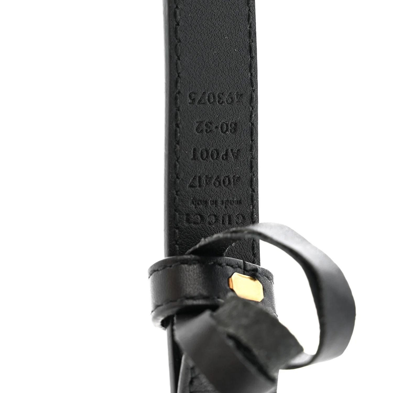Calfskin Double G 20mm Belt 80 32 Black