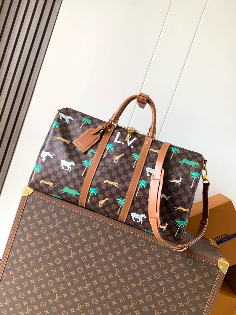 LOUIS VUITTON Keepall 50 Animal Travel Bag