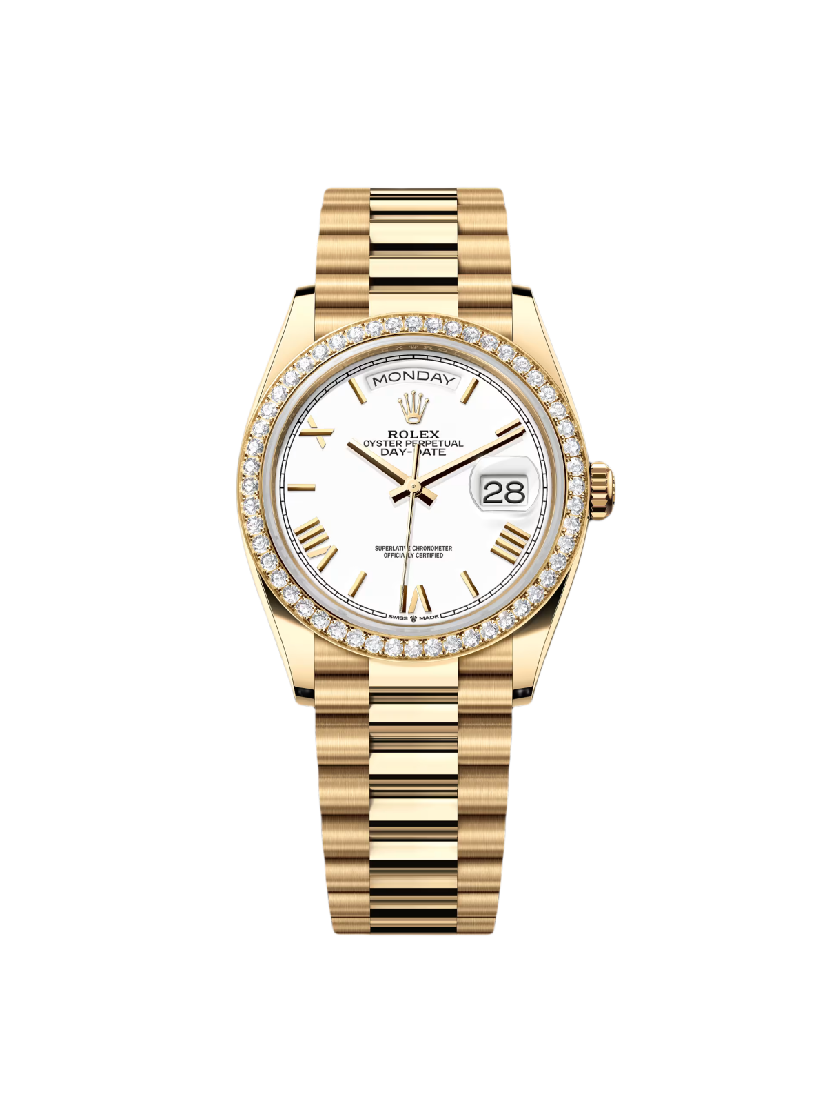 Rolex Day-Date 128348RBR-0064 White Dial 36mm