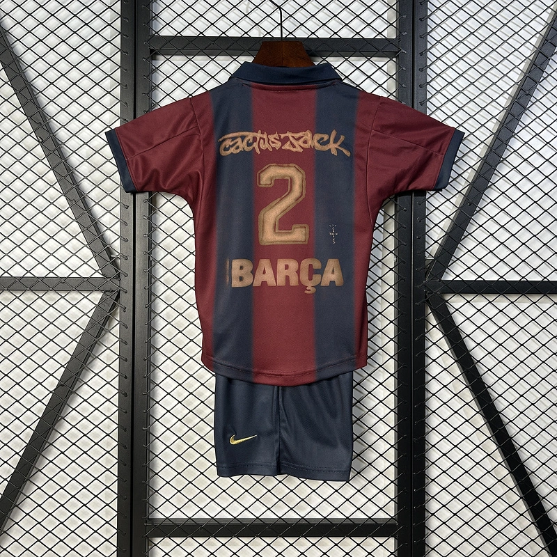 2024-25 BARCA Barcelona kids Travis Scott to feature on the Clásico jersey in conjunction with Spotify Football jersey