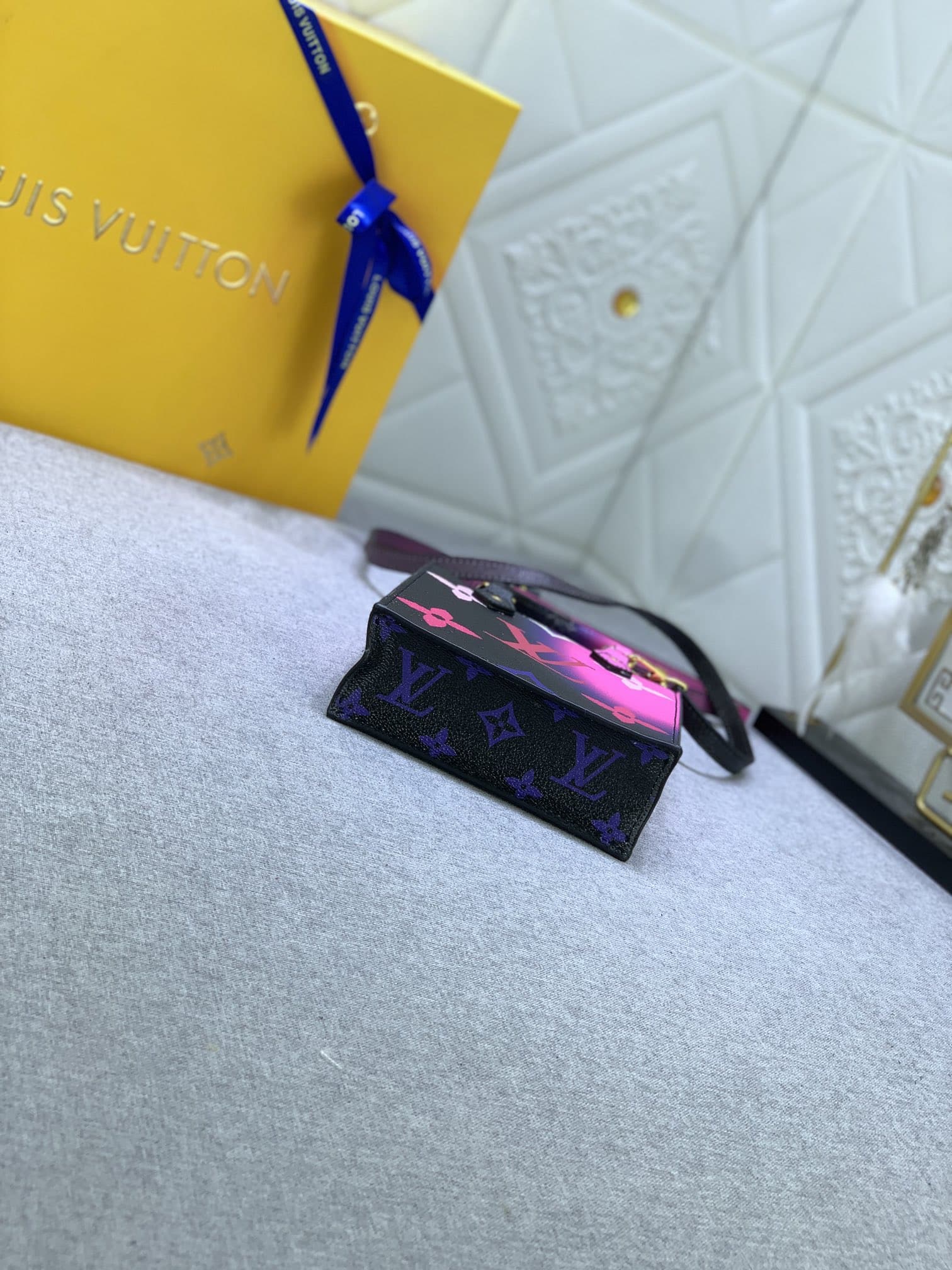 Louis Vuitton Petit Sac Plat Monogram Black And Pink 17Cm