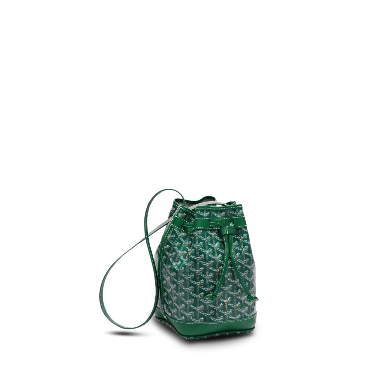 Goyard Petit Flot Bucket Bag 22 Cm Green Goyardine Canvas And Lambskin Trim