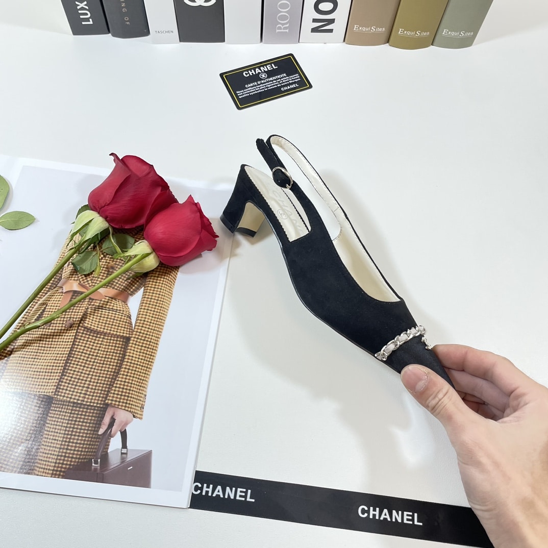 Chanel Slingbacks Black G39643 Y56380 K5796