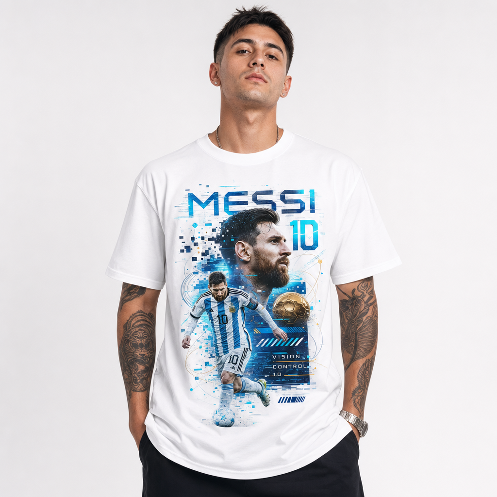 Messi World Cup Printed T-ShirtUnisex  Loose Fit T-Shirt 100% Cotton Soft Comfortable Summer Casual Printed Top