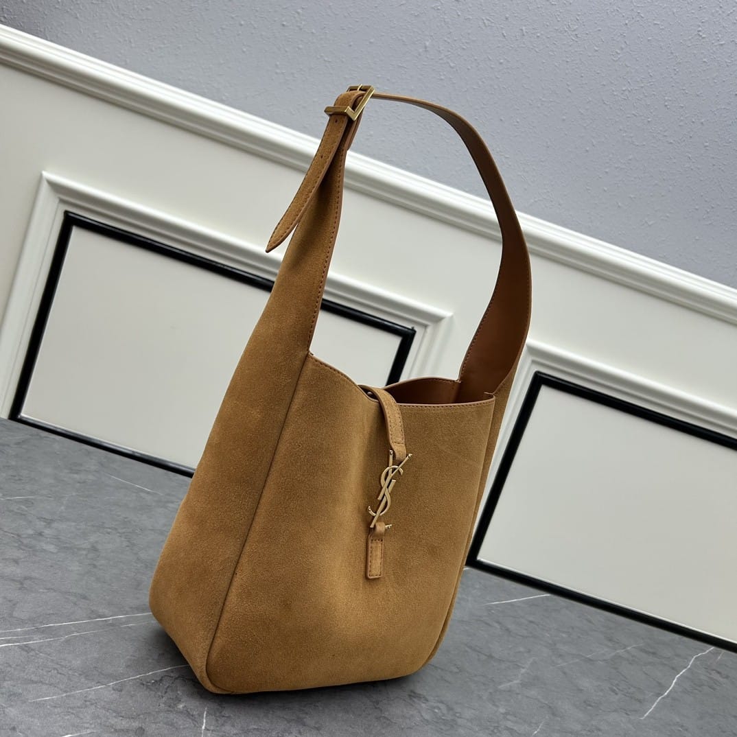 Saint Laurent Le 5 À 7 Supple Small In Suede Caramel Cognac 24Cm 8505331U80W2916