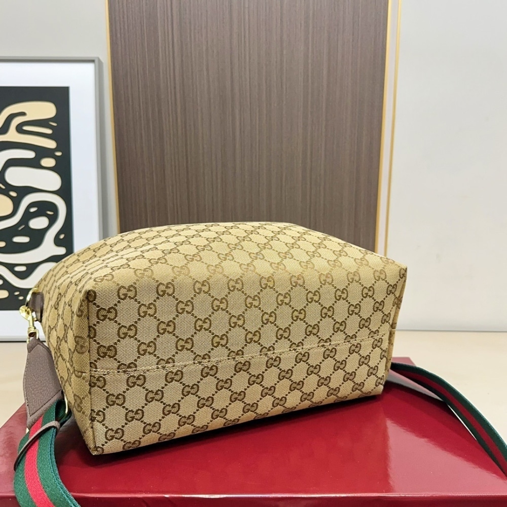 Gucci Brera Medium Crossbody Bag Sand And Dark Brown 33Cm 866938 FAFV9 9653