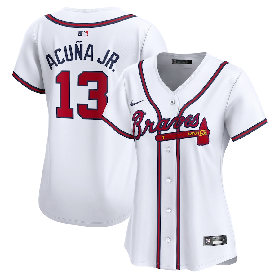 Ronald Acuna Atlanta Braves Women's Home Limited Player Jersey White