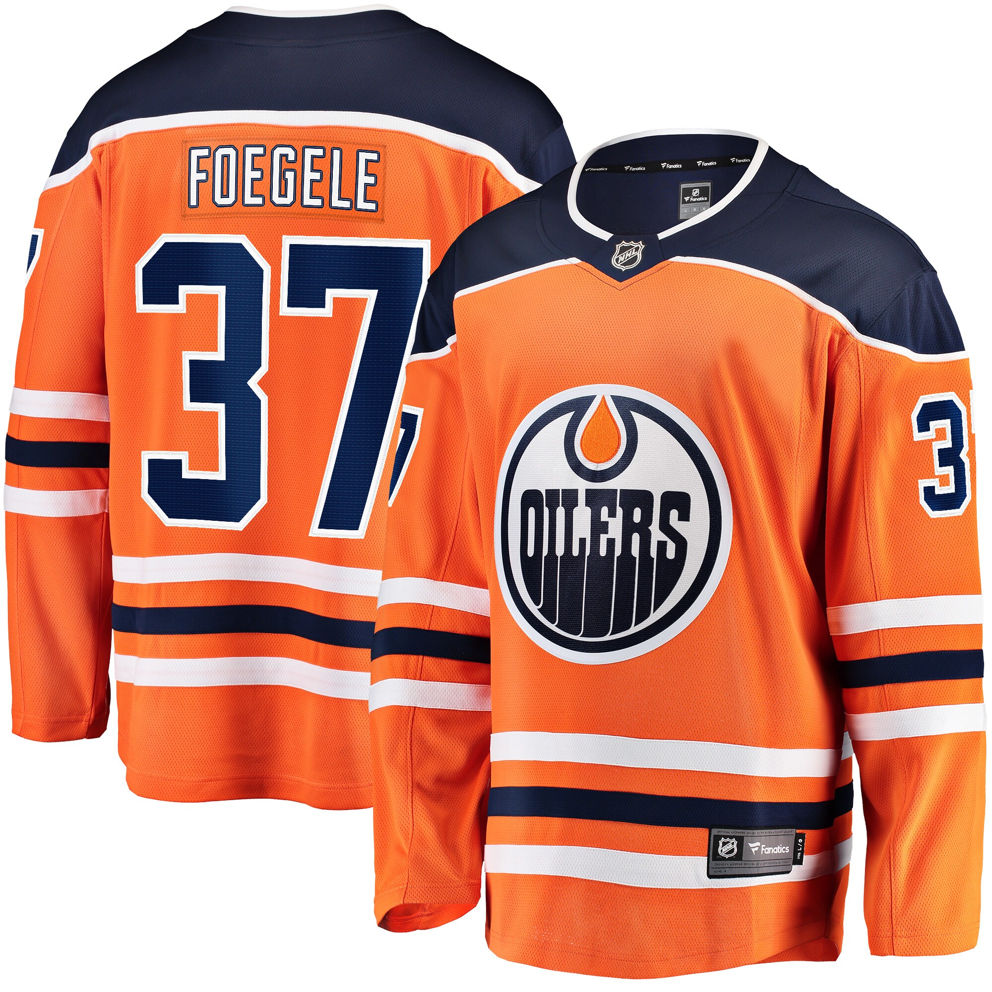 Warren Foegele Edmonton Oilers Fanatics Home Breakaway Player Jersey – Orange