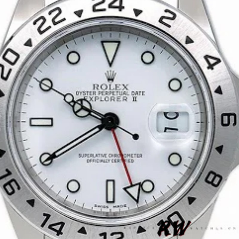 【Super Clone】Rolex Explorer II 16570 Stainless Steel White Dial 40MM Mens Replica Watch