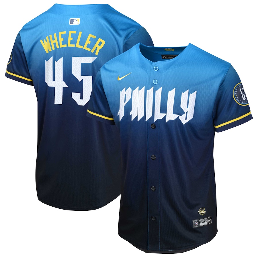 Zack Wheeler Philadelphia Phillies Youth 2024 City Connect Limited Player Jersey Blue