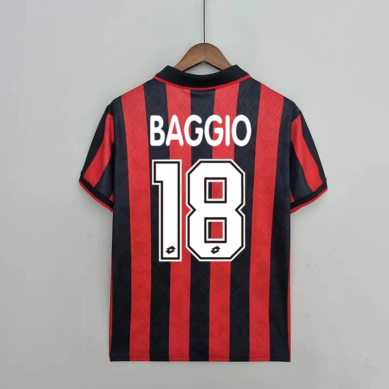 Retro 1995-96 AC Milan home  BAGGIO BARESI VIEIRA  ALBERTINI Football jersey