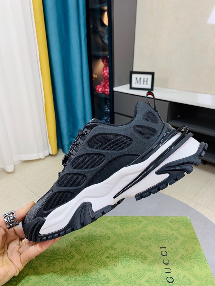 Gucci Gg Men?S Sneaker Rubber Leather Black