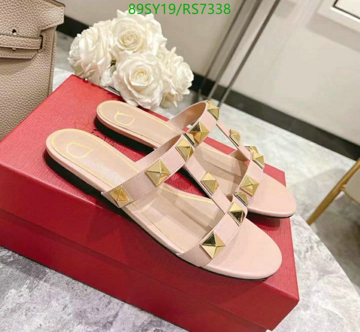 Valentino Flat Roman Stud Calfskin Slide Sandal 3W2S0Bu9Zwmgf9