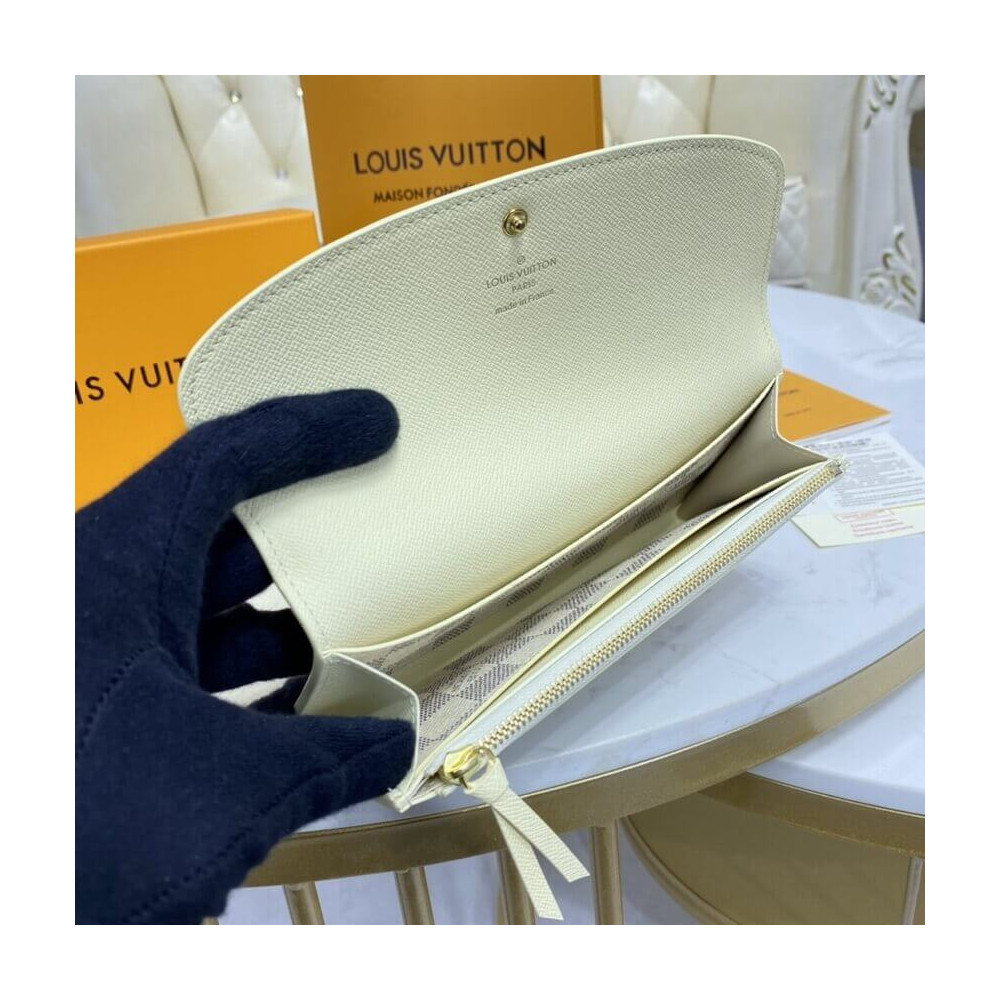 Louis Vuitton Damier Azur Emilie Wallet Beige