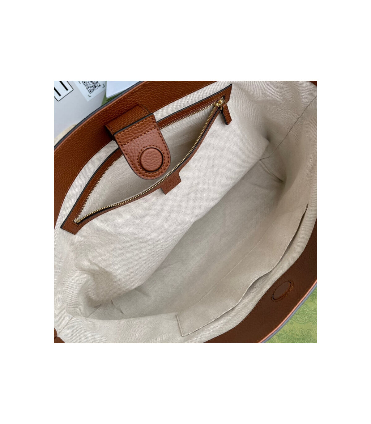 Gucci Indigo & Brown Ophidia Denim Tote 38cm